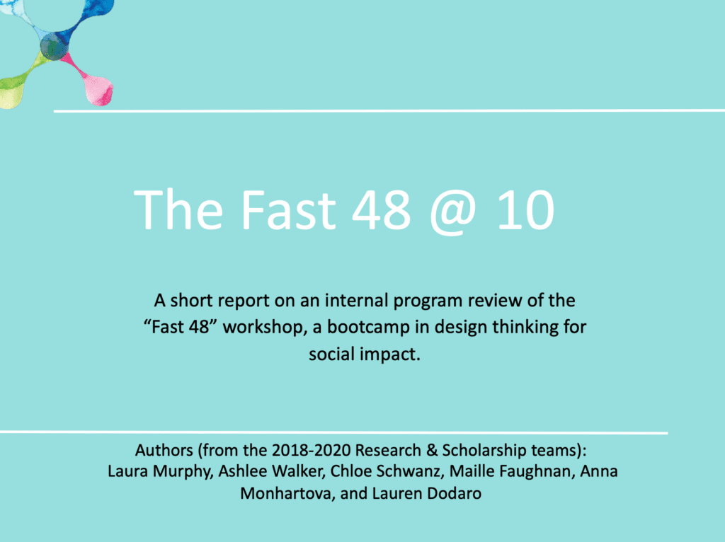 Blue cover of the Fast 48 @ 10 report.